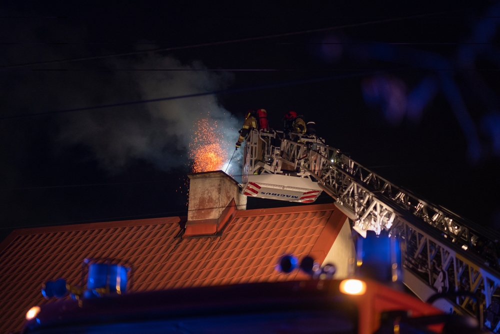 Katowice,,?l?sk,,Polska,-,10.19.2022,Firefighters,Extinguish,Soot,Fire,In